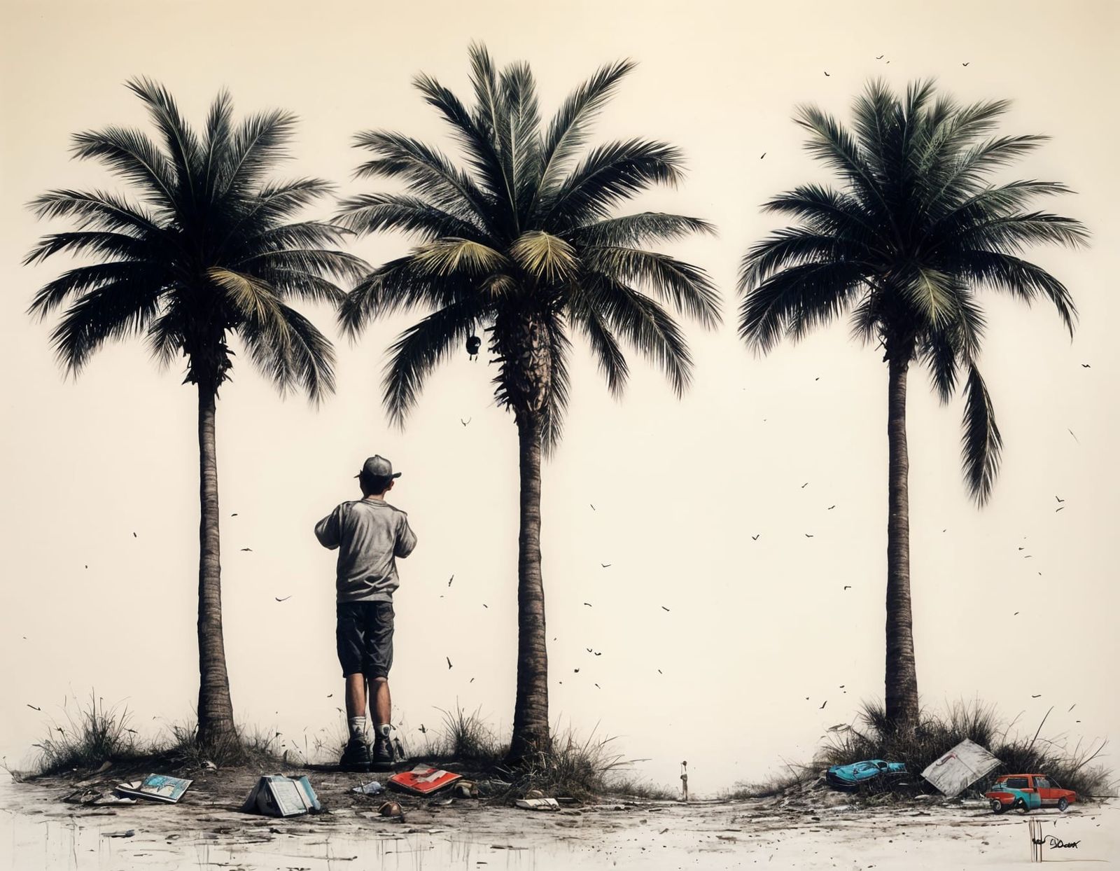 Palm Trees in a Vibrant Tropical Landscape