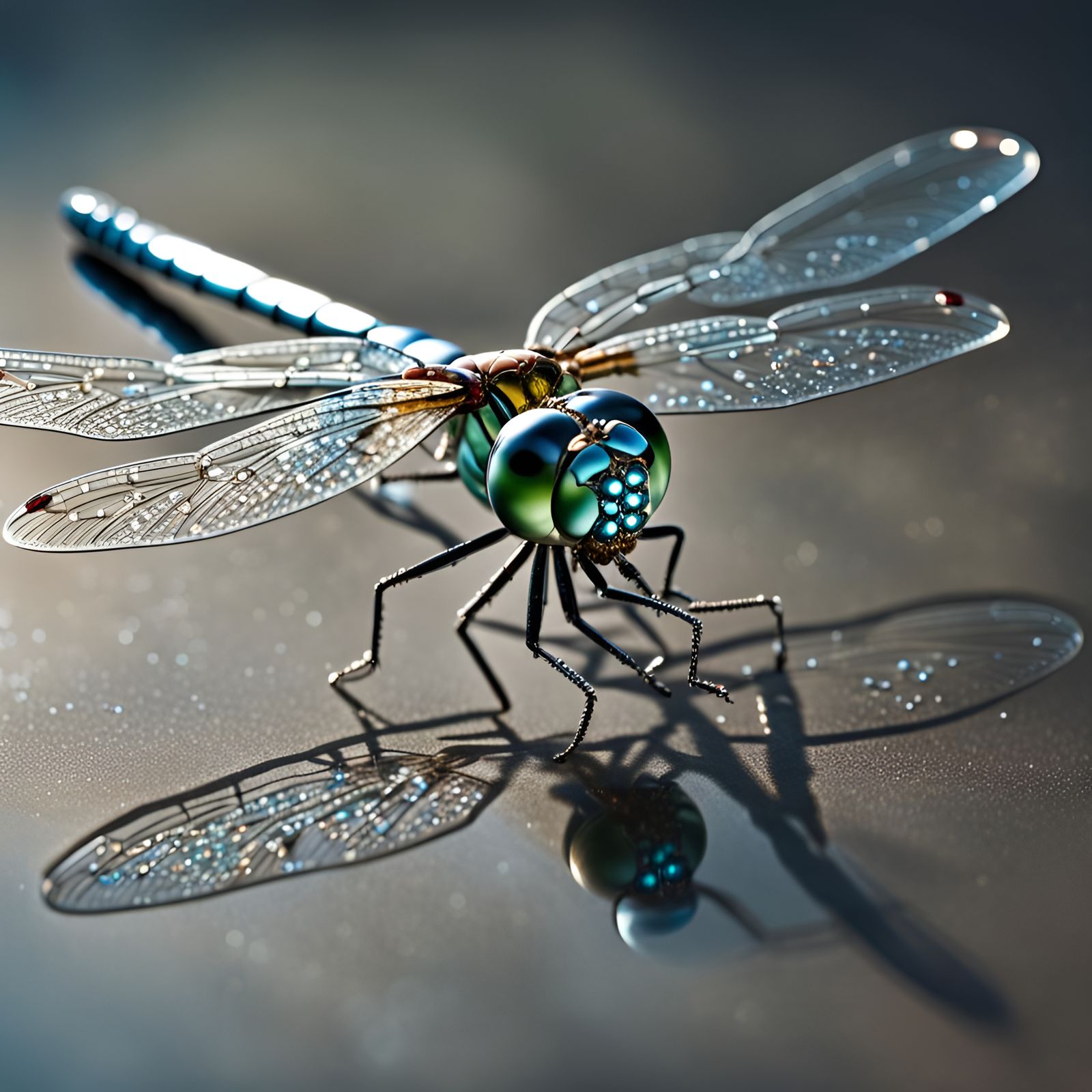Crystal Dragonfly in Ethereal Glass