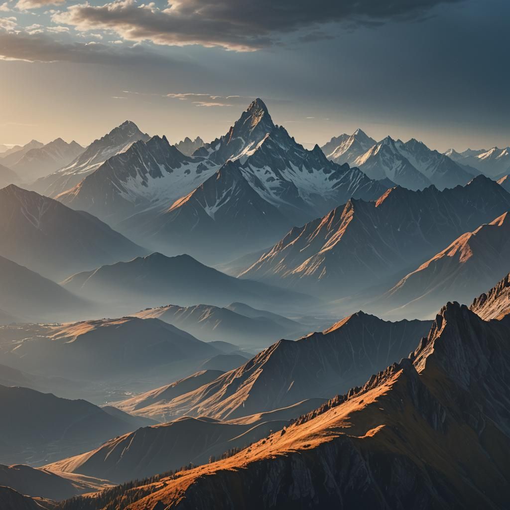 Majestic Sunrise Mountain Landscape in Stunning HDR