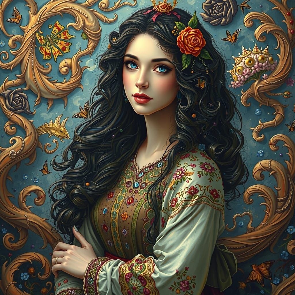 Enchanted Slavic Goddess in Renaissance Realism
