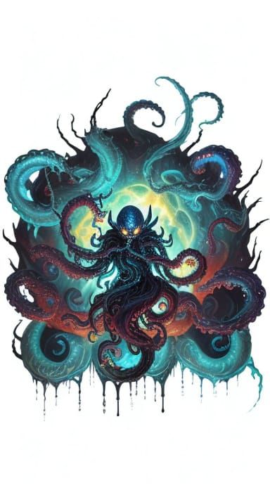 Cosmic Entity Ruling Universe in Oil Painting Style