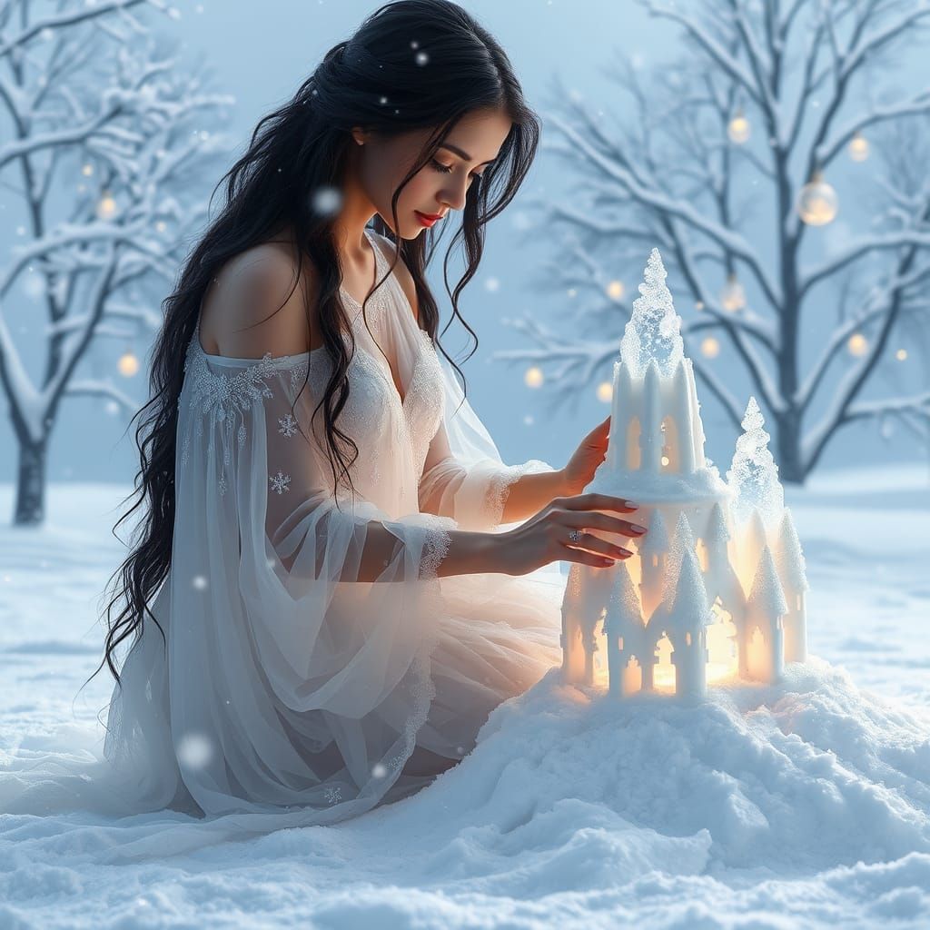 Winter Enchantress Crafts Serene Snow Castle