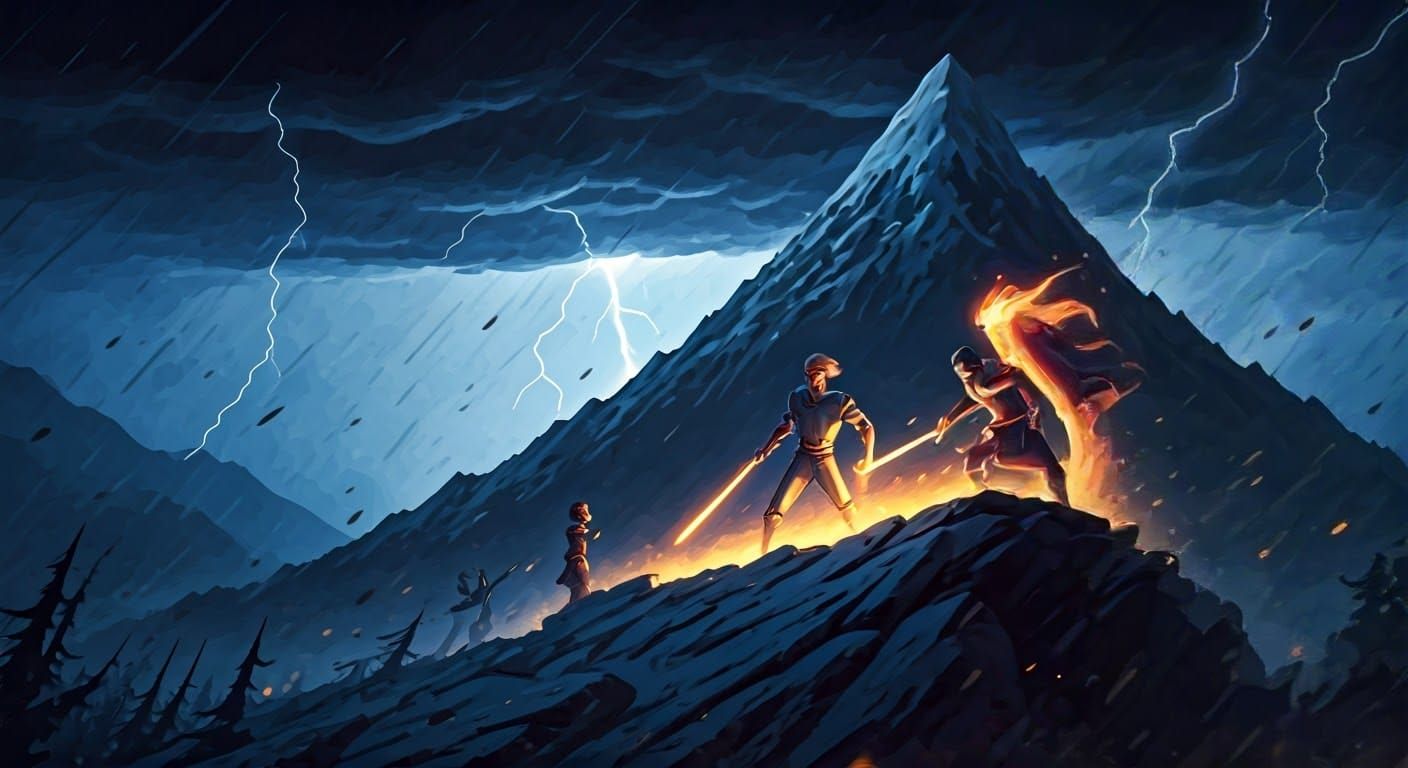 Epic Disney Heroes Battle Dark Forces on Stormy Mountain Pea...