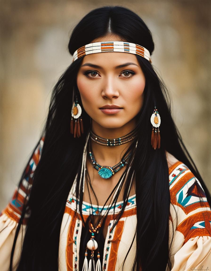 Stunning Salish Dancer in Traditional Attire