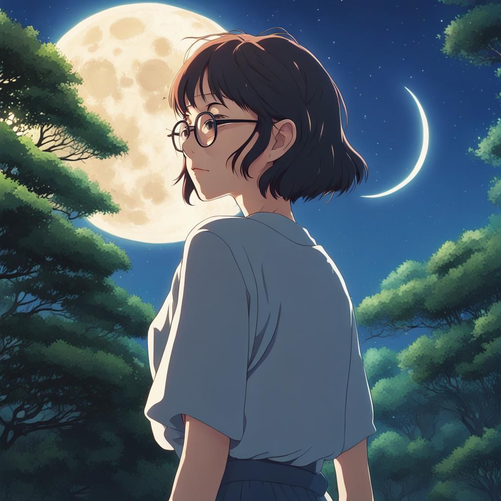 Mysterious Moon Goddess with Deep Colors