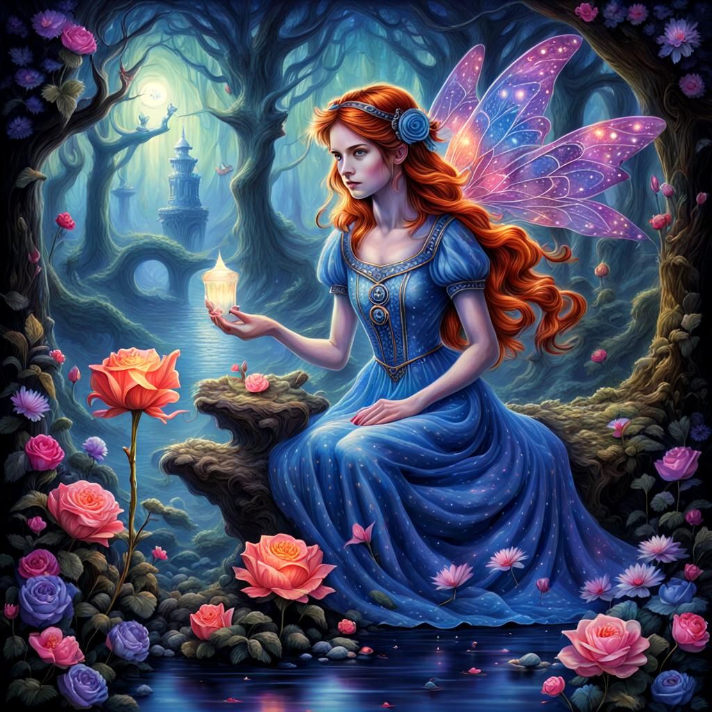 Mystical Dreamscape with Fantastical Creatures and Celestial...