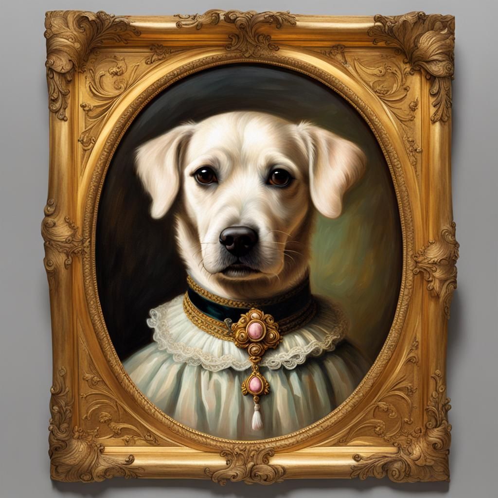 Elegant Victorian Portrait of Canine Ballerina