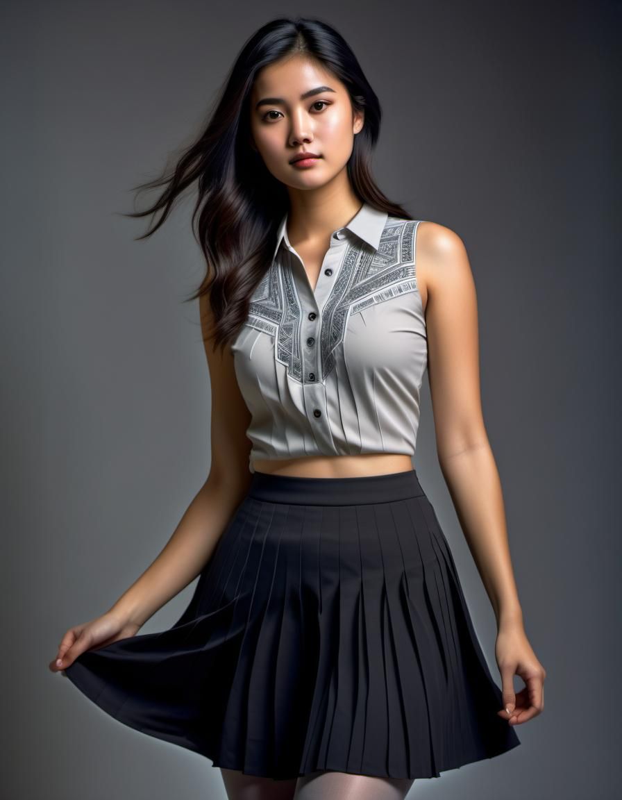 Young Mexican Woman in Vibrant Summer Outfit