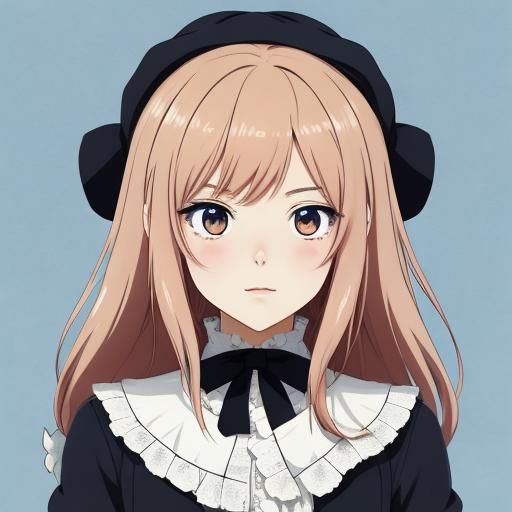 French Anime-Inspired Art of a Charming Young Girl