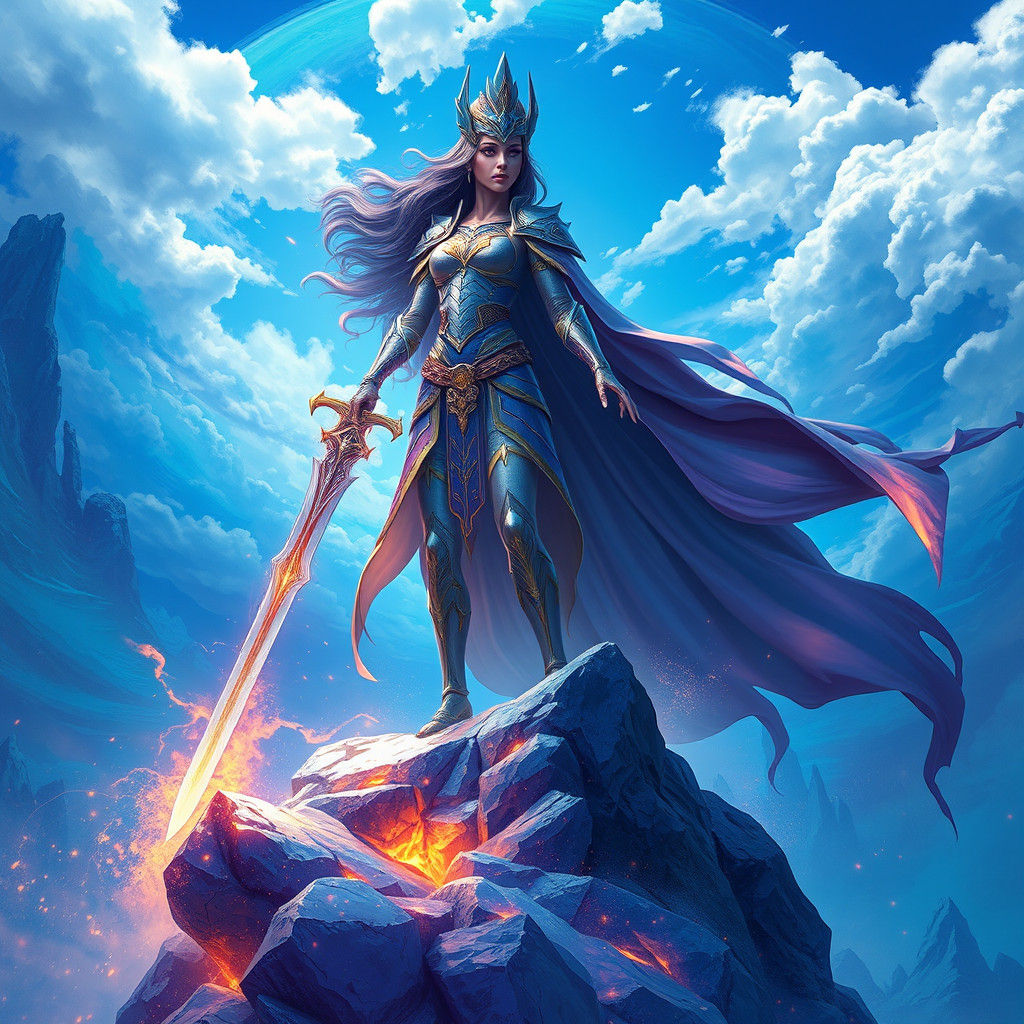 Ethereal Warrior Queen in Radiant Armor