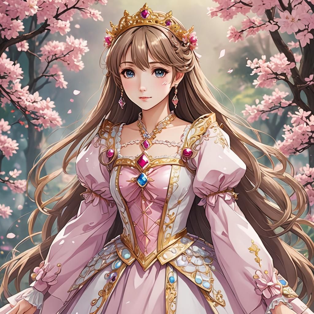 Anime Princess with Elegant Beauty