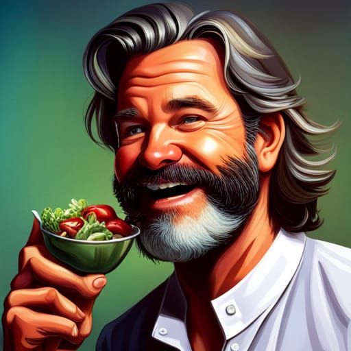 Kurt Russell in Hyperrealistic Splashed Art