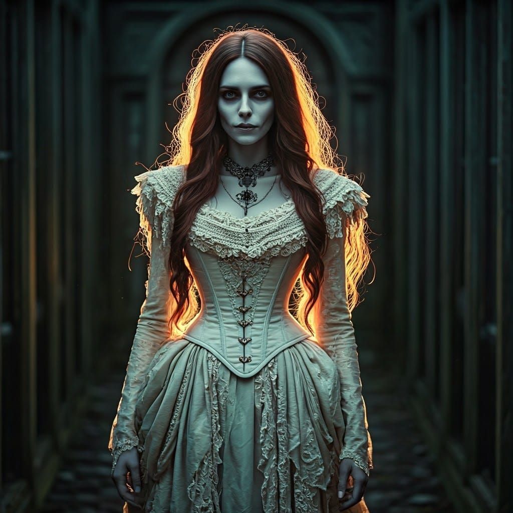 Undead Enchantress Radiates Soft Luminescence in Haunting La...
