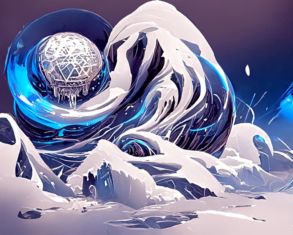 Futuristic Winter Orb of Glacial Power