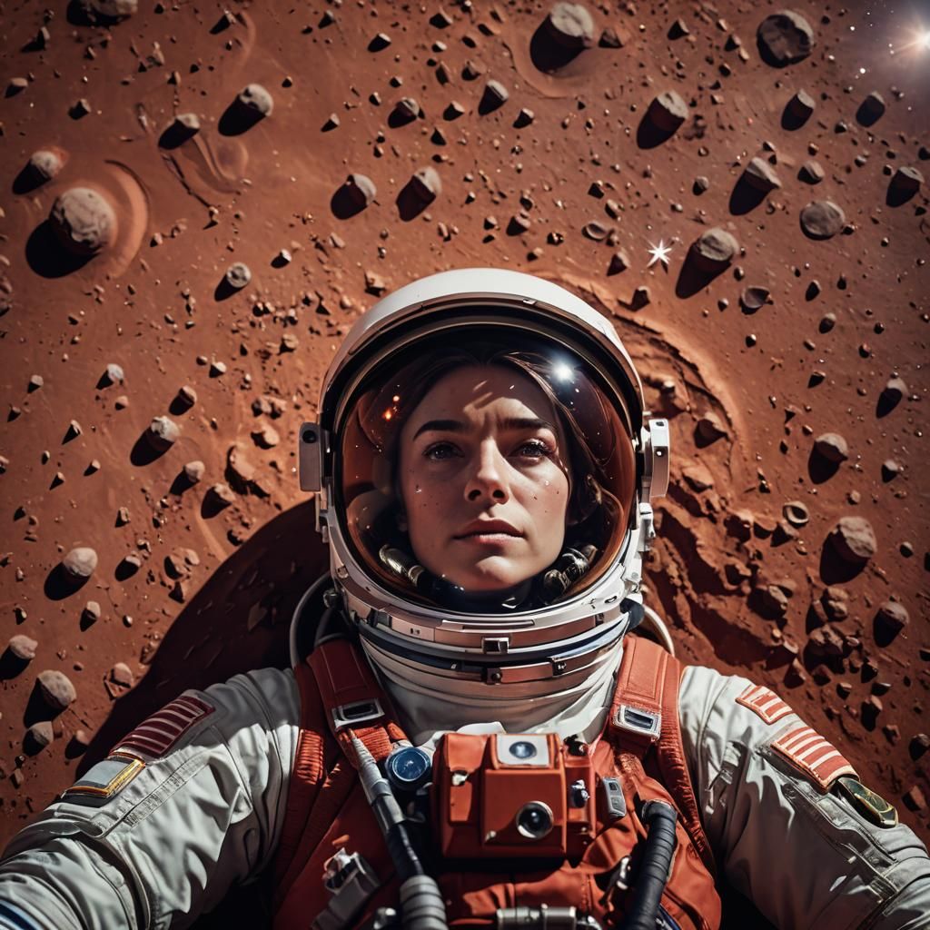 Red Planet Solitude in Cinematic Style