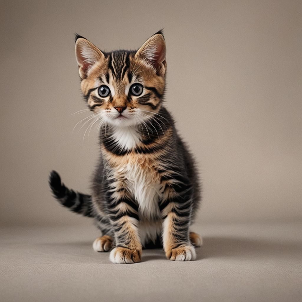 Adorable Baby Cat in Realistic Portrait