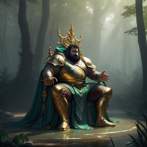 Majestic Fat Barbarian Reigns in Emerald Forest