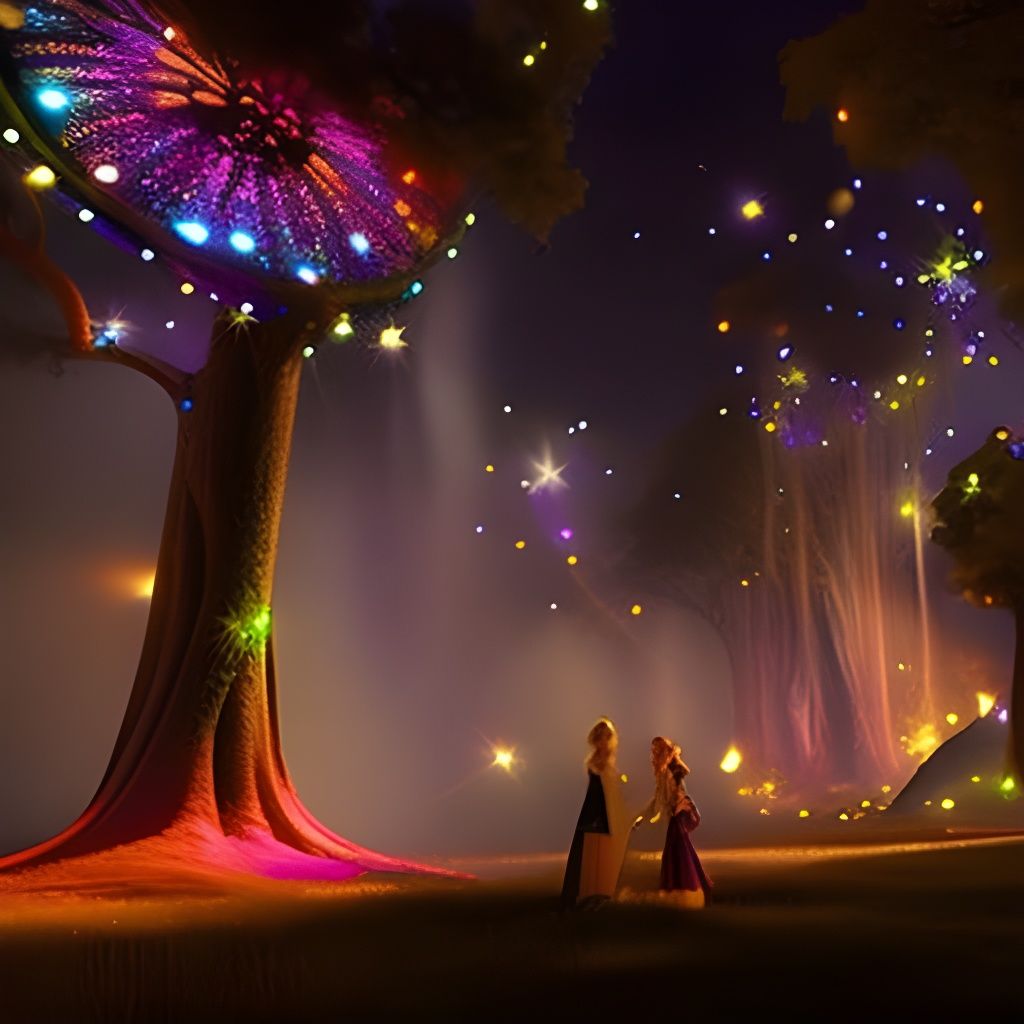 Enchanted Fairy Gathering Under Starry Skies