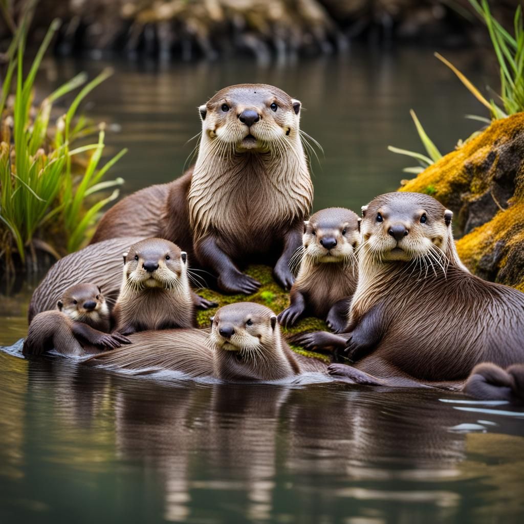 Family of otters