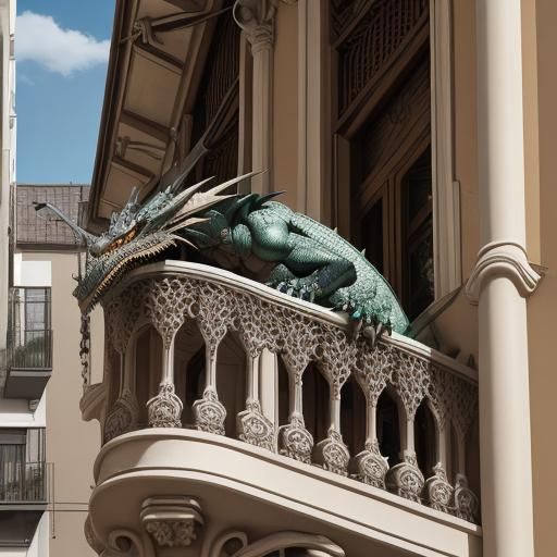 Dragon Crime Boss Reclines in Gaudi-Inspired Barcelona