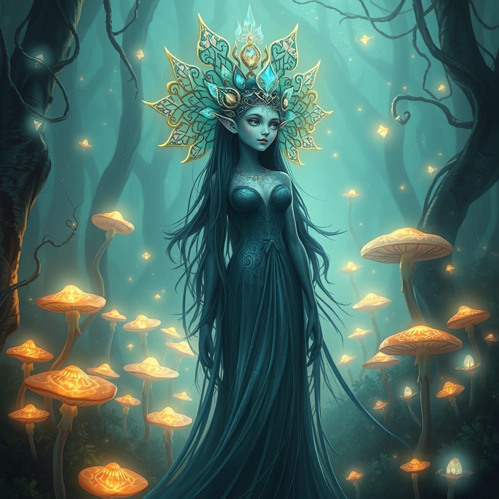 Ethereal Netri Goddess Emerges from Digital Realm