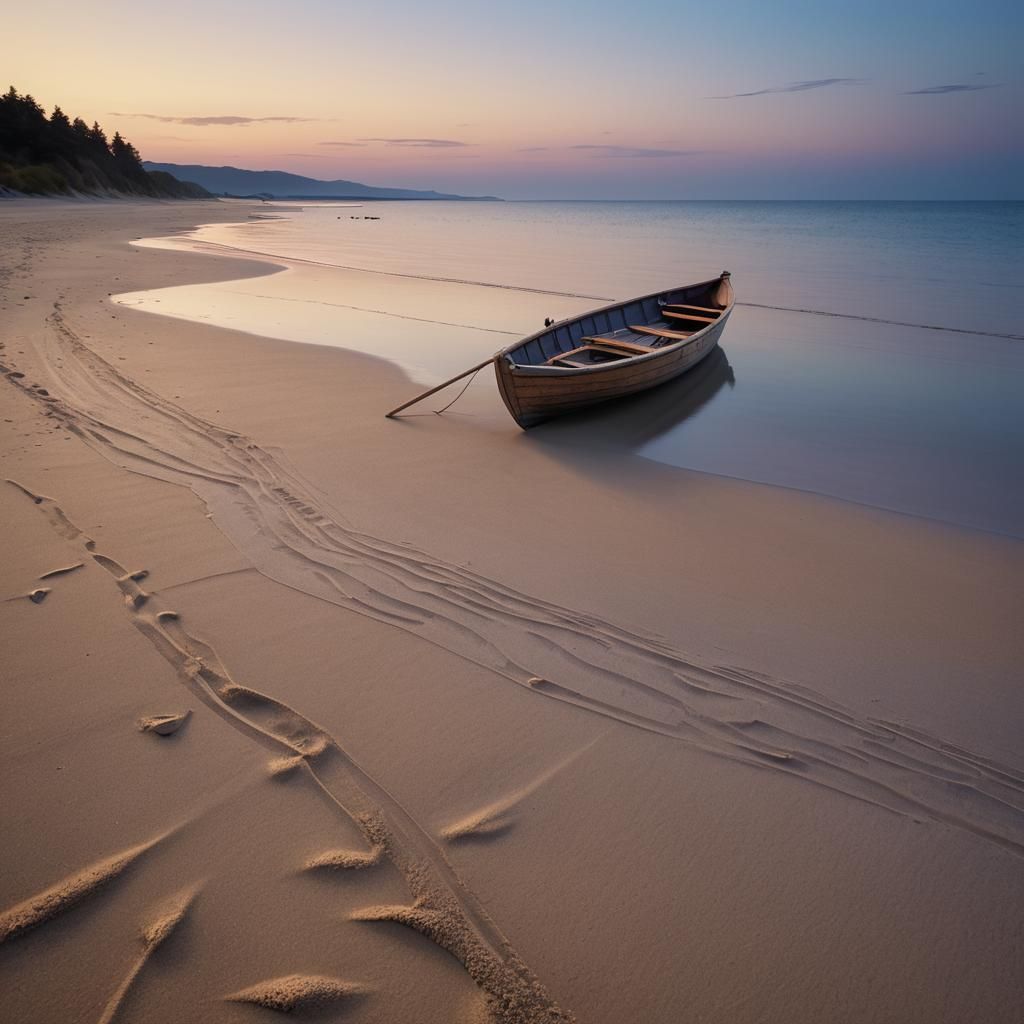 Dusk on a Serene Isolated Beach
