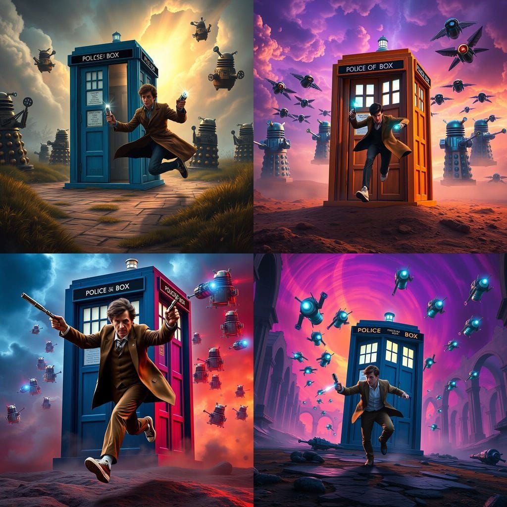 The Doctor's Whirlwind Chase Through a Flock of Flying Dalek...