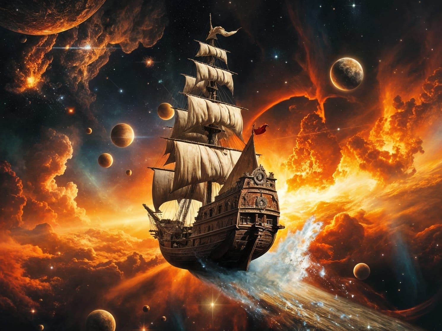 Nebula Galleon: A Sci-Fi Painting