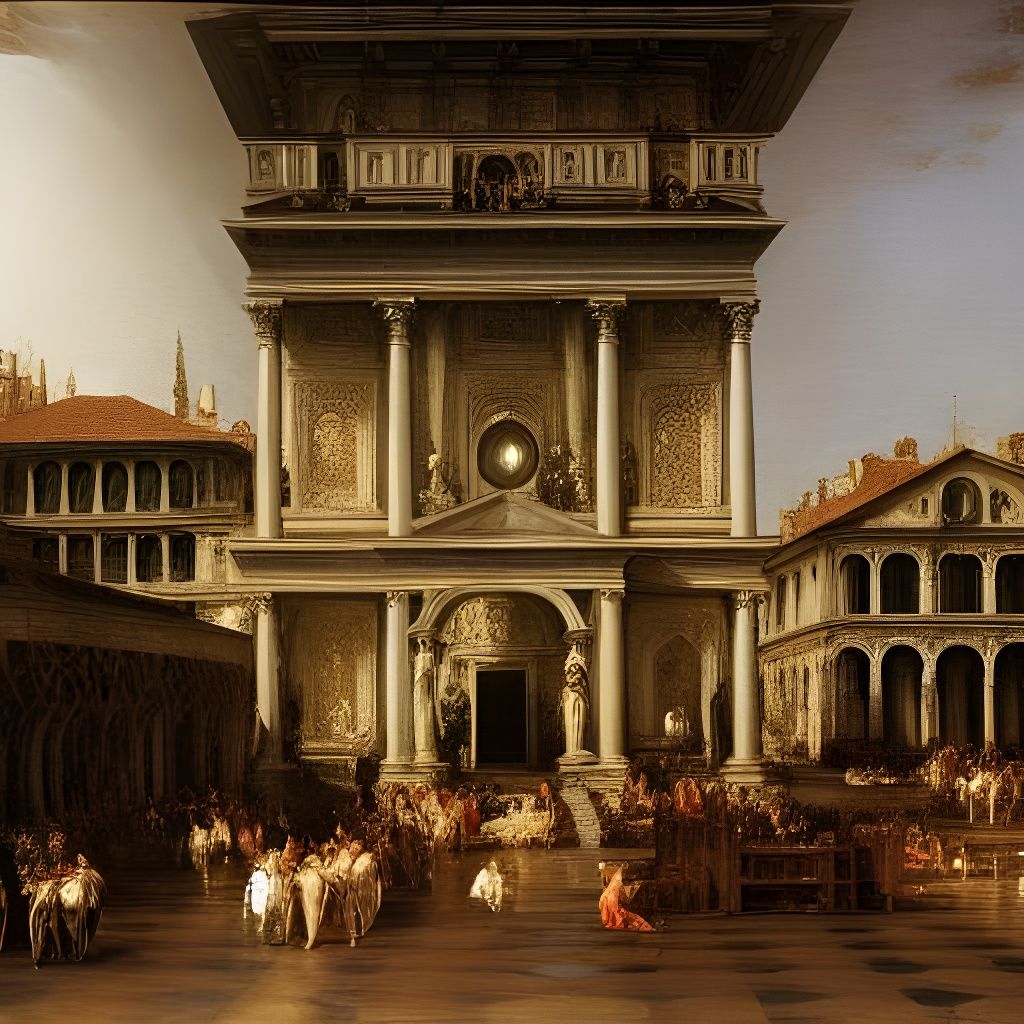 A Hyper-Realistic Oil Painting of Italian Renaissance Archit...