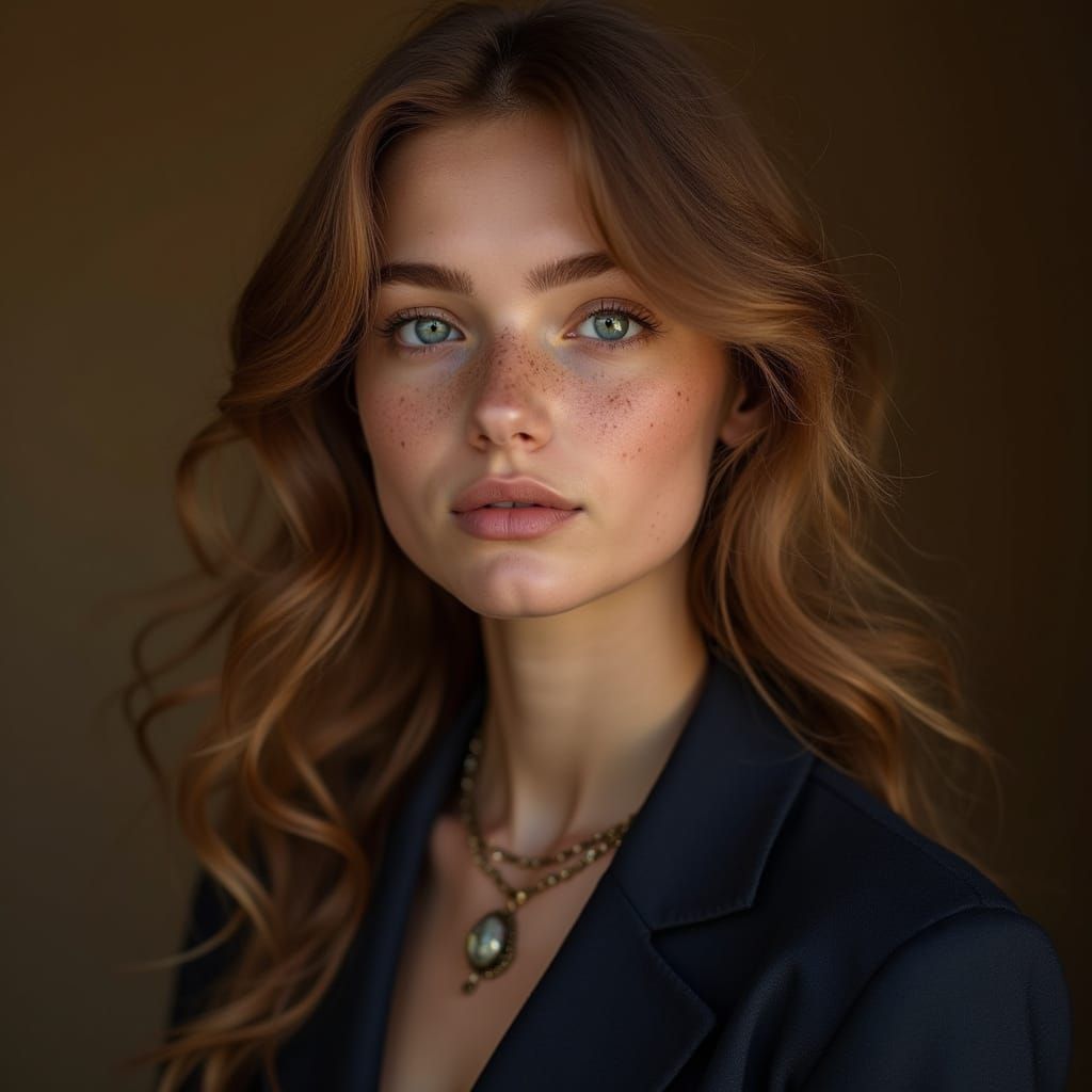 Elegant Portrait of a Young Woman in Editorial Style