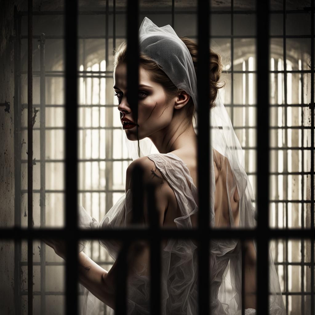 Rebellious Bride Behind Bars in Gotham City
