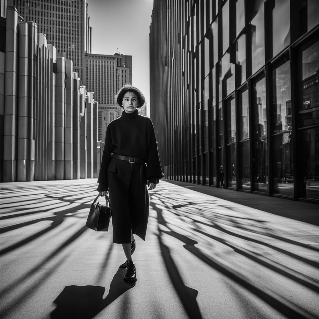 Woman in Shadows, Urban Street Photography