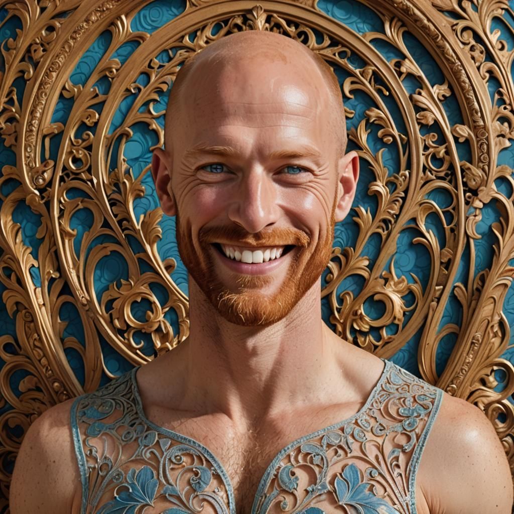 Handsome bald ginger man