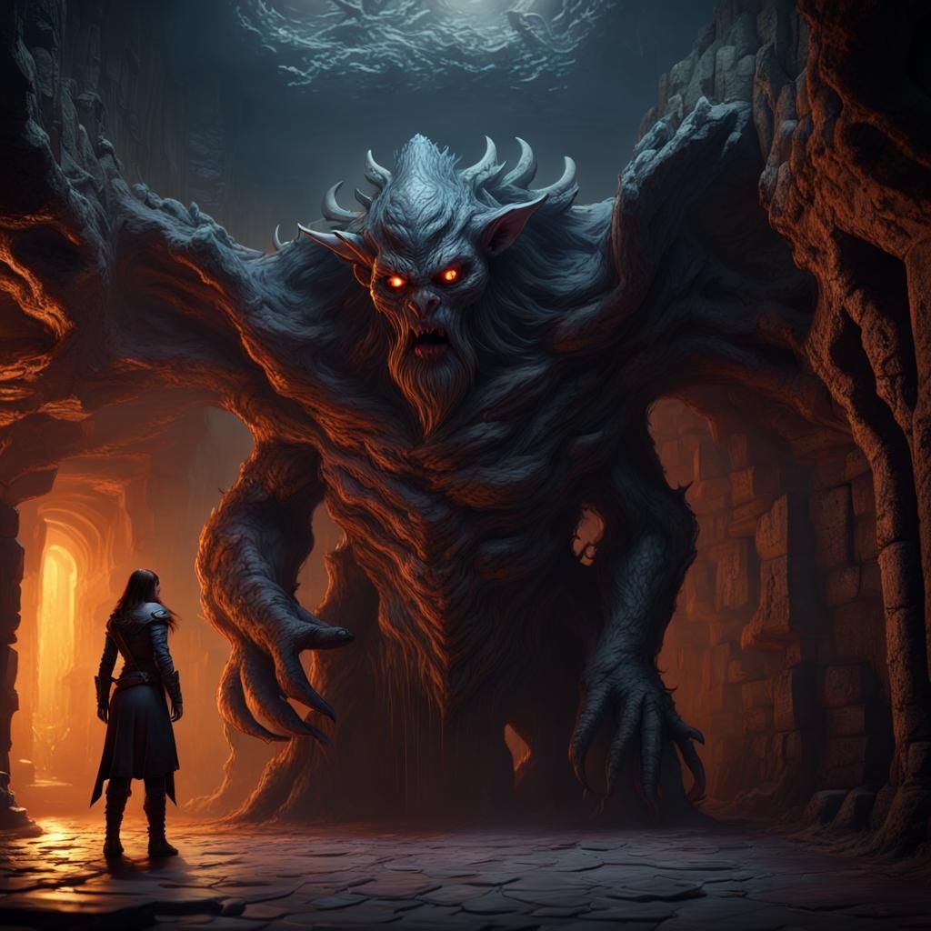 Dark Dwarf Hallway Ambush in Ultra Realistic Shadow Monster...