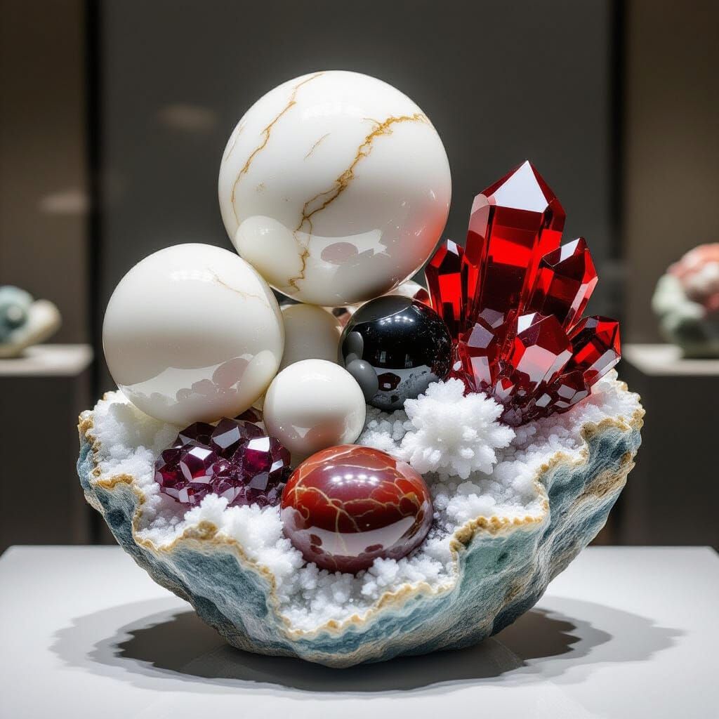 Geological Dessert: Hyperrealistic Specimen Still Life