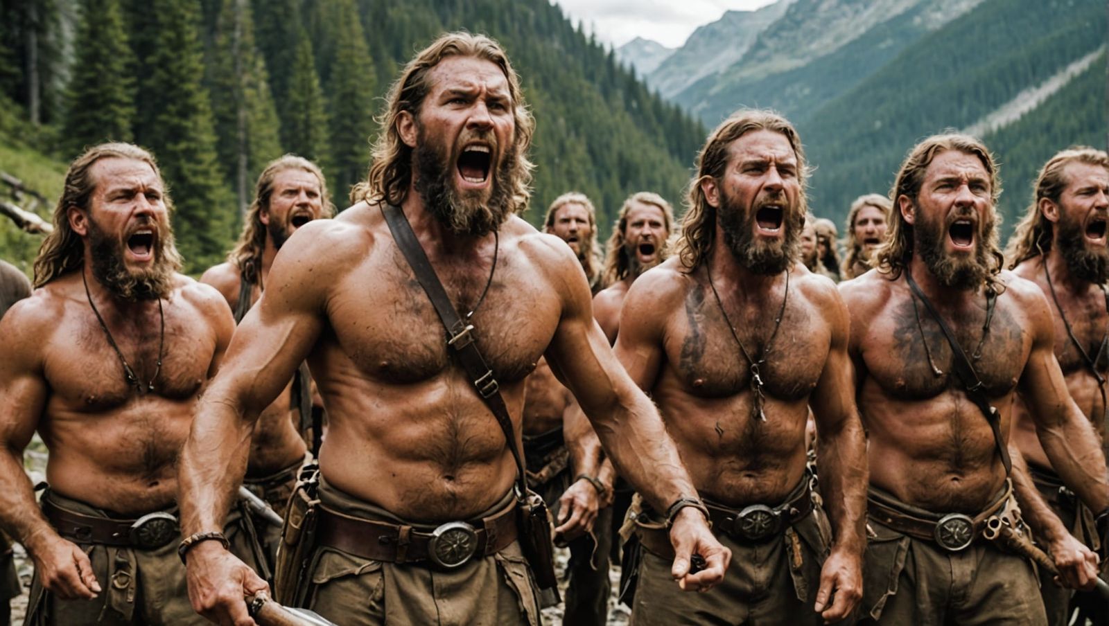 Mountain Men in Tribesmen Ritual