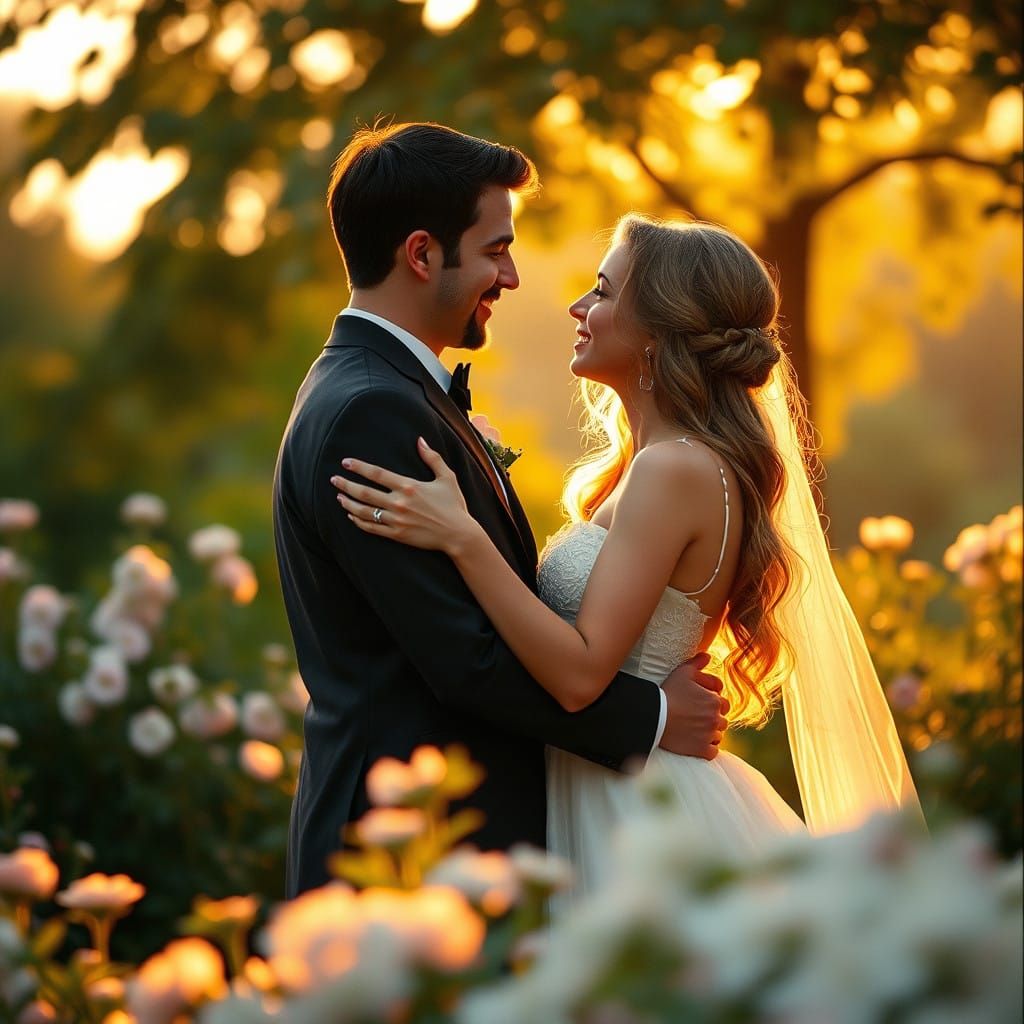 Romantic Couple in Golden Hour Paradise