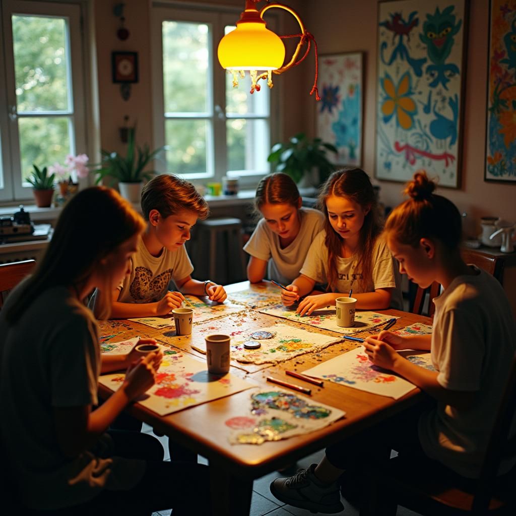 Therapy Session in Vibrant Art Studio