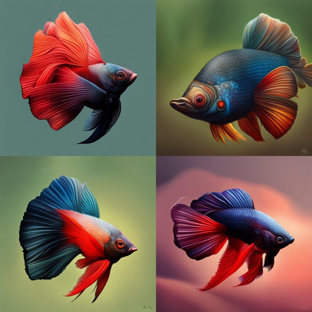 Ethereal Man Bids Farewell to Betta Fish in Hyperrealistic S...