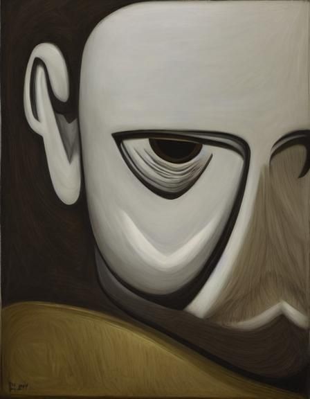 Surreal Geometric Portrait in Triadic Colors