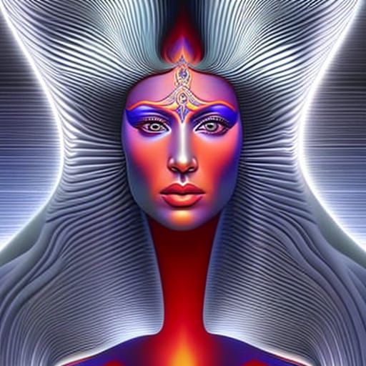 Astonishing Alex Grey Inspired Portrait in Photorealistic St...