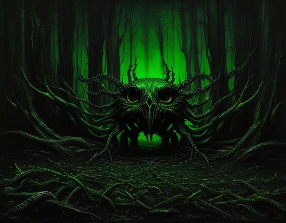 Awkward Creature in Dark Room, Masterfully Painted