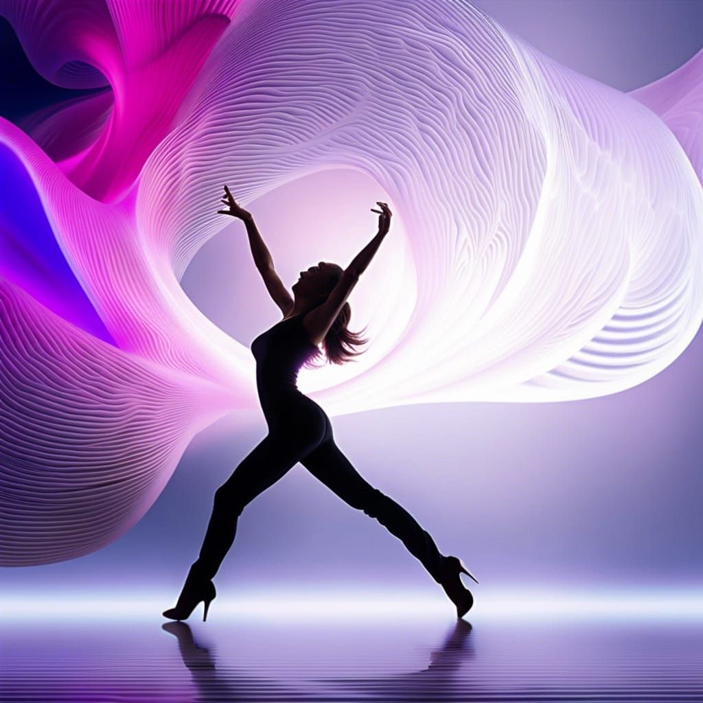 Ethereal Jazz Dancer in Bioluminescent Aura