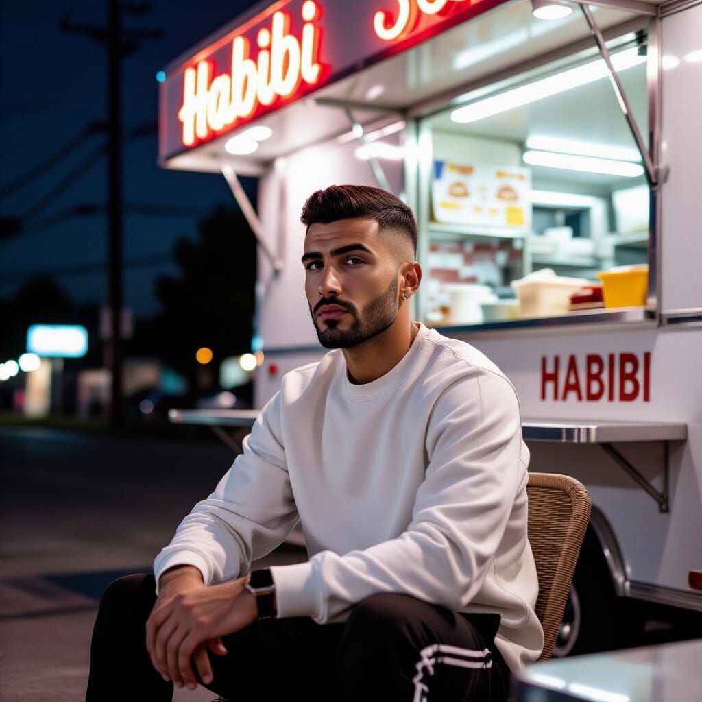 Handsome Turkish Man in Nashville, Street Food Stall Photo