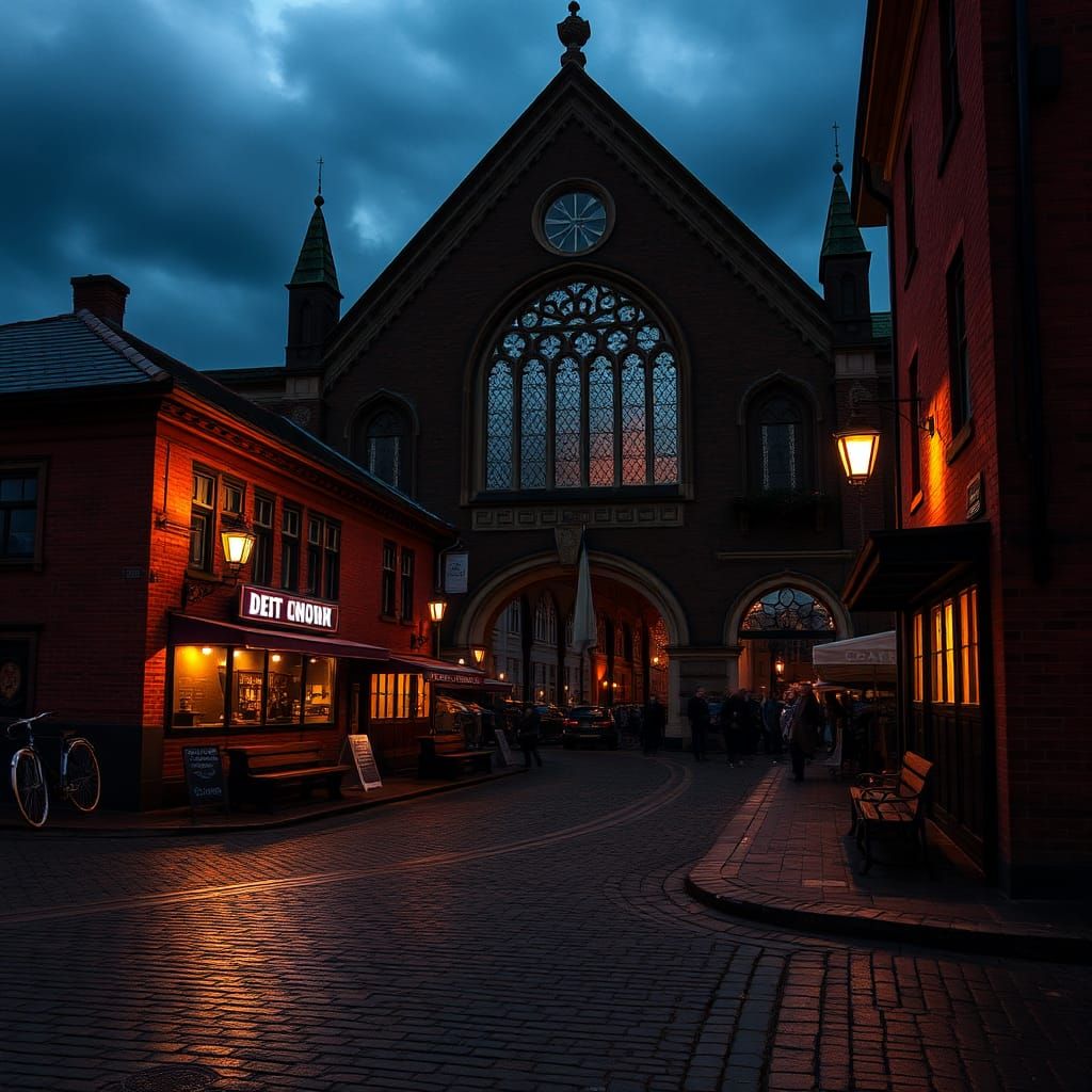 Gothic Cityscape in Muted Colors
