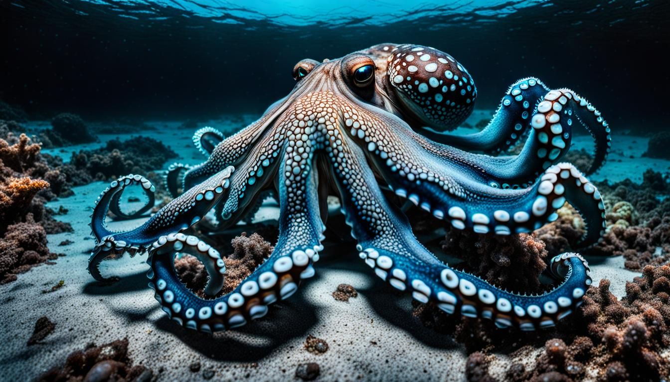 Mysterious Deep Sea Encounter in Moody, Hyperrealistic Style