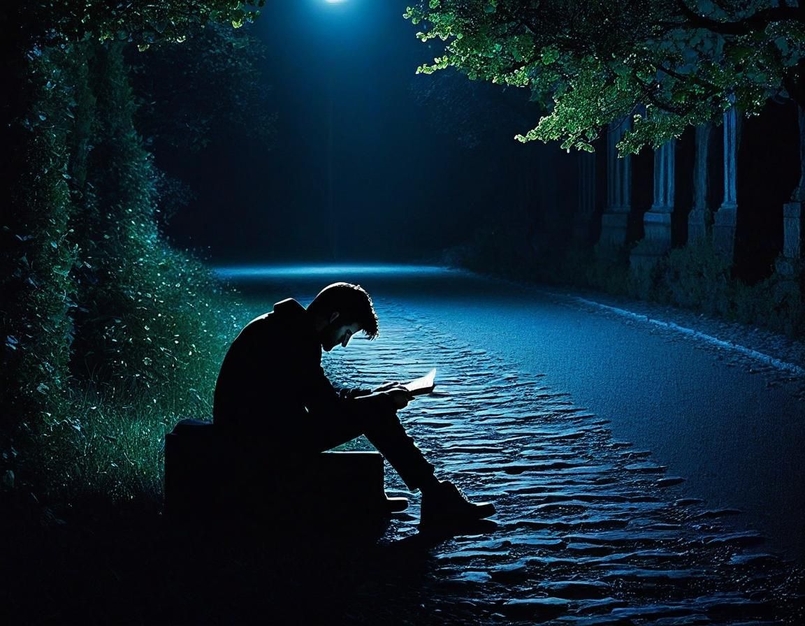 Two Figures Lie Silently in a Dark Ambient Scene