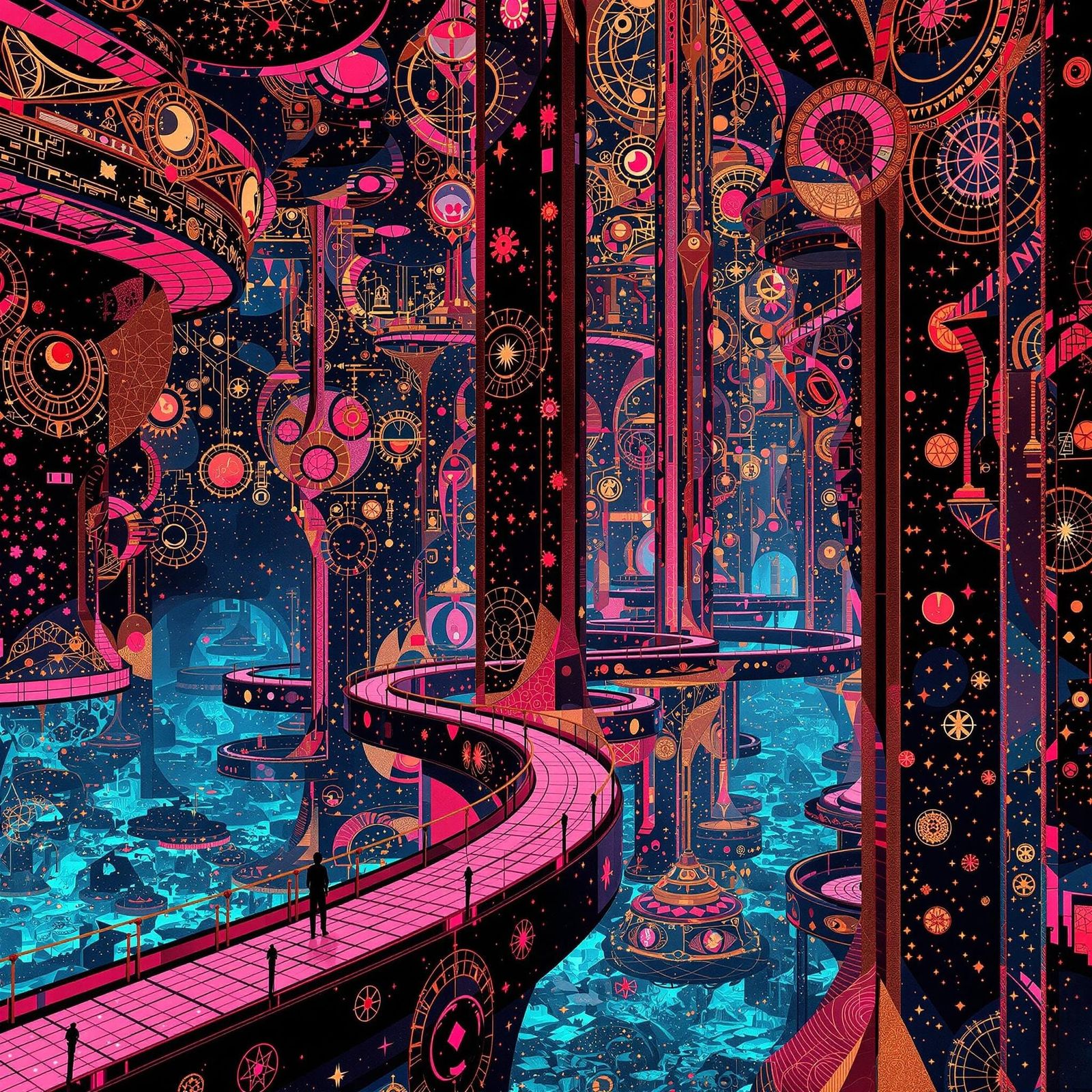 Glowing Cosmic Metropolis on a Methane Planet