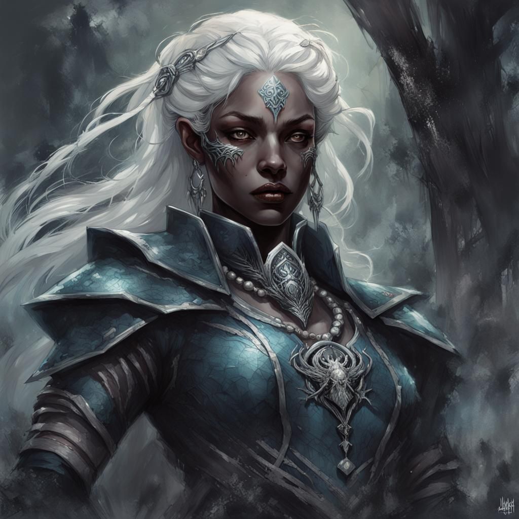 Surreal Fantasy Figure in Hyper-Realistic Darkened Style