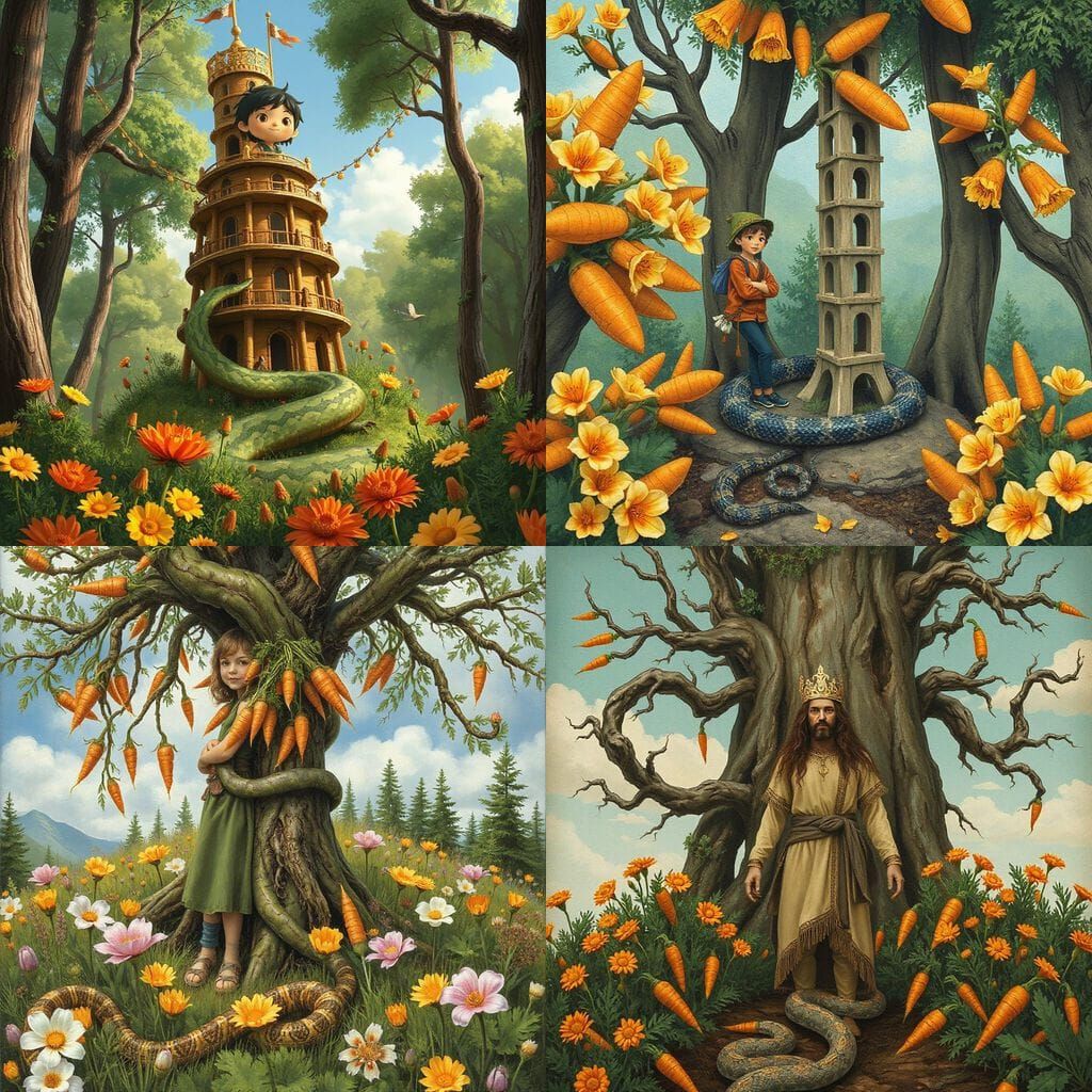 King of Carrot Flowers: A Whimsical AI Dream